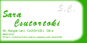 sara csutortoki business card